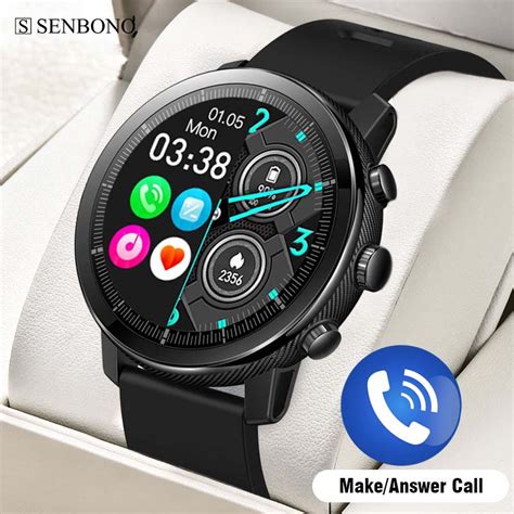 SENBONO 2023 New Men S Smart Watch Round Bluetooth Dials Call Watch