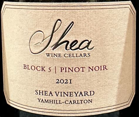 Shea Wine Cellars Pinot Noir Block Shea Vineyard Usa Oregon