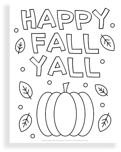 Free Happy Fall Coloring Pages