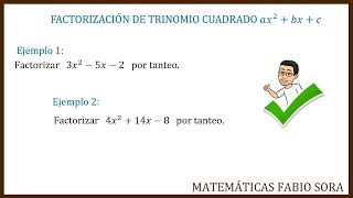 Factorizaci N De Trinomios De La Forma Ax Bx C Por M Doovi