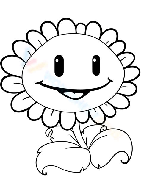 How To Draw A Sunflower From Plants Vs Zombies