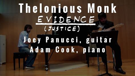 Thelonious Monk Evidence Adam Cook Piano Joey Panucci Guitar