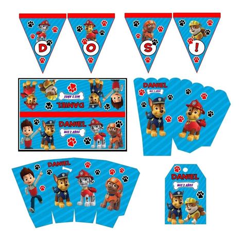 Kit Imprimible Paw Patrol Patrulla Canina Cotillón Temático 1 300