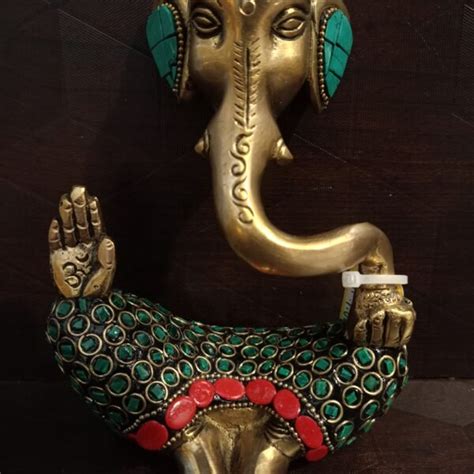 Brass Ganesha Sitting On Lotus Vgocart Brass Antique Collections