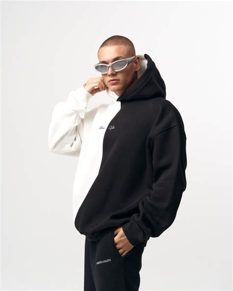 Mens Oversized Dual Color White And Black Hoodie Martin Valen