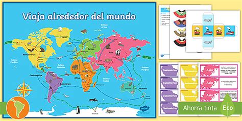 Juego De Mesa Viaje Al Rededor Del Mundo Teacher Made