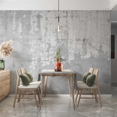 Cement Minimalist Wallpaper Venetian Plaster Texture Mural Etsy