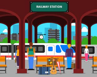 Railway Station Scene Vector Images (over 270)