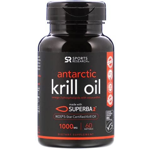 Sports Research, Antarctic Krill Oil with Astaxanthin, 1,000 mg, 60 ...