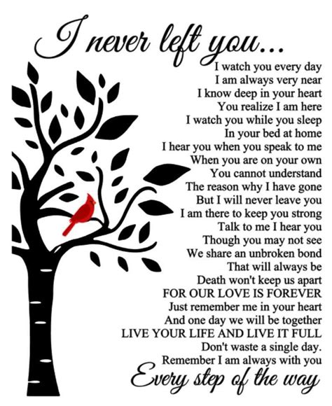 I Never Left You Poem Printable