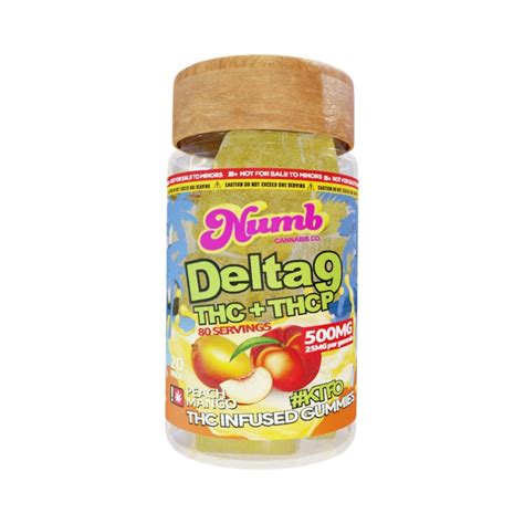 Numb Delta 9 Peach Mango Gummies 500mg Everything 420