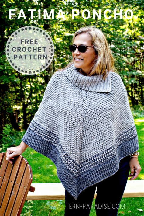 Free Crochet Pattern Fatima Poncho Pattern Paradise