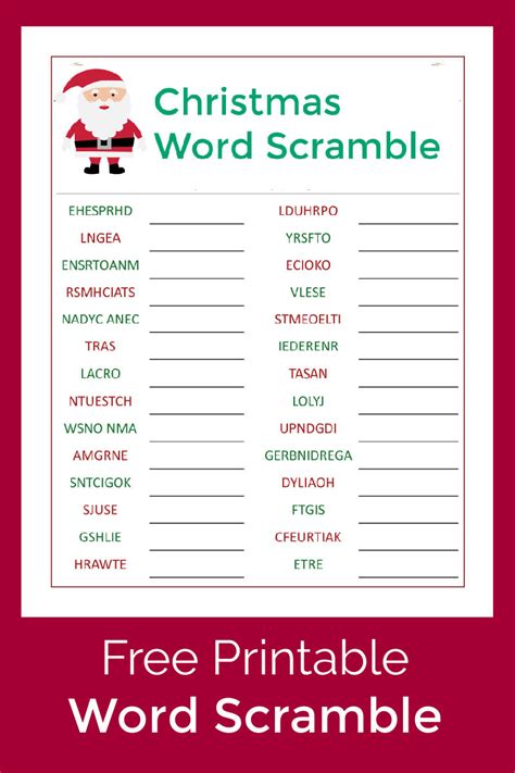 Santa's Christmas Word Scramble Activity Page - Mama Likes This