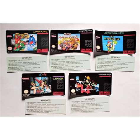 Kit Label Etiquetas Frente E Verso Para Cartucho Super Nintendo Snes