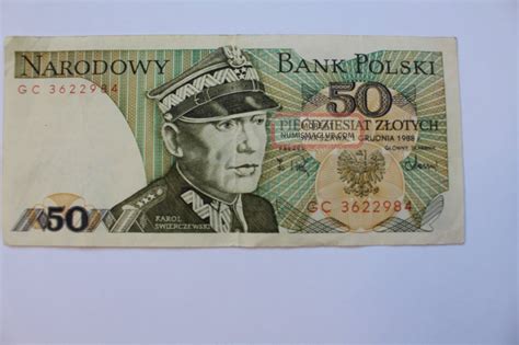 1988 Poland Polish 50 Zlotych Banknote Note Bank Polski