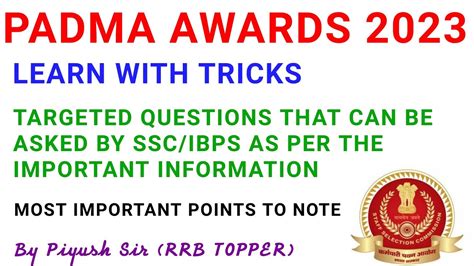 Padma Awards 2023 Trick To Learnpadma Puraskar 2023padma Awards 2023