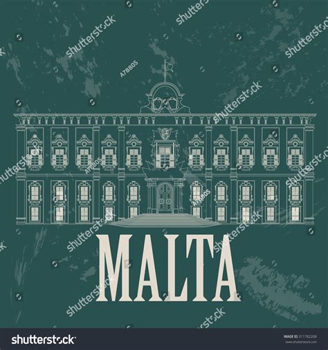 Malta Landmarks Retro Styled Image Vector Stock Vector (Royalty Free ...