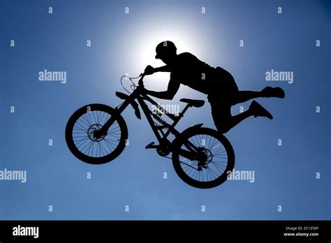 Bike Jump Silhouette Stock Photo Alamy