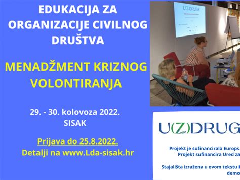 Otvorene Prijave Za Sudjelovanje Na Edukaciji Menad Ment Kriznog