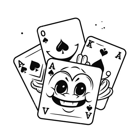 Jeu De Cartes Avec Un Visage Souriant Et Quelques Cartes Décrivent Le