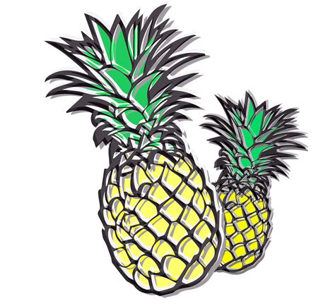 Download Pineapples Fruits Yellow Royalty Free Stock Illustration