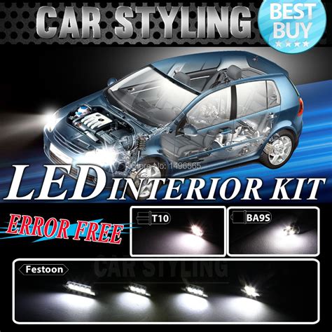 12PCS CANBUS ERROR FREE White Car Interior Package LED Bulb Kit For