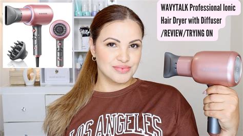 WAVYTALK Professional Ionic Hair Dryer With Diffuser REVIEW TRYING ON