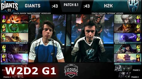 Giants Vs H2K Gaming Week 2 Day 2 Of S8 EU LCS Spring 2018 GIA Vs