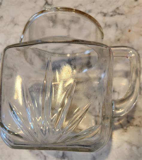 Vintage Federal Glass Star Bottom Starburst Clear Pitcher Mcm Etsy