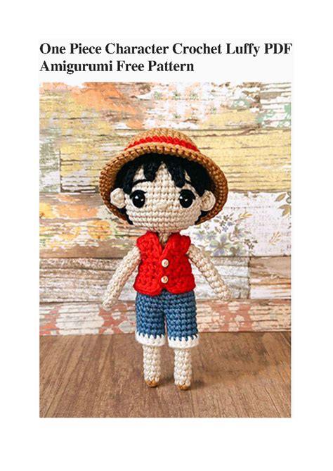 One Piece Character Crochet Luffy PDF Amigurumi Free Pattern - One