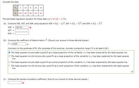 Answered Consider The Data X 3 12 6 20 14 Y 60… Bartleby