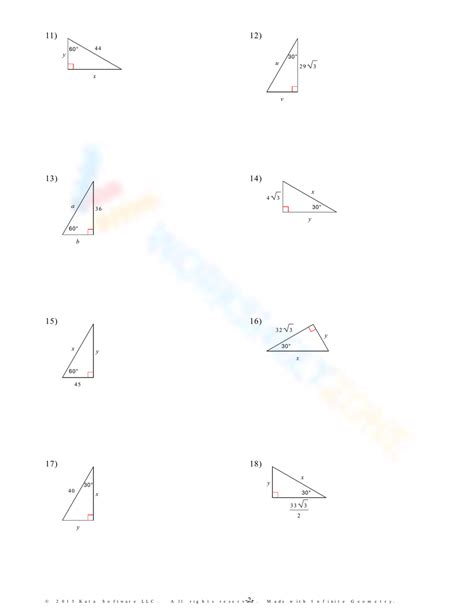 30 60 90 Triangle Practice Worksheet