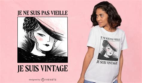 Im Vintage French T Shirt Design Vector Download