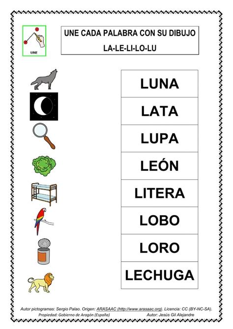 Une Palabra Y Dibujo La Le Li Lo Lu Worksheet Lectura De Palabras