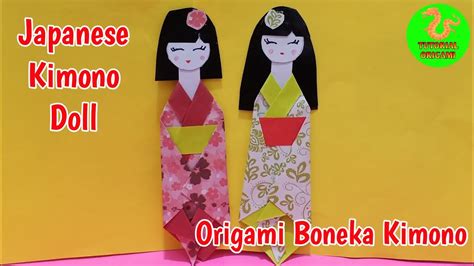 Origami Japanese Doll Origami Bookmark Origami Boneka Jepang Kimono