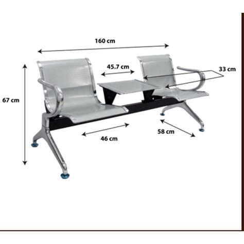 Jual Kursi Tunggu Besi 2 Kursi 1 Meja Shopee Indonesia