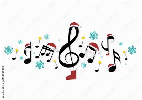 Musical Notes With Christmas Decorations Stock Vektorgrafik Adobe Stock