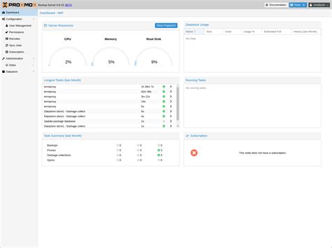 Graphical User Interface Proxmox Backup Documentation