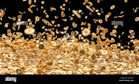 Rain Of Gold Coins With Dollar Sign 3d Render Stock Photo Alamy