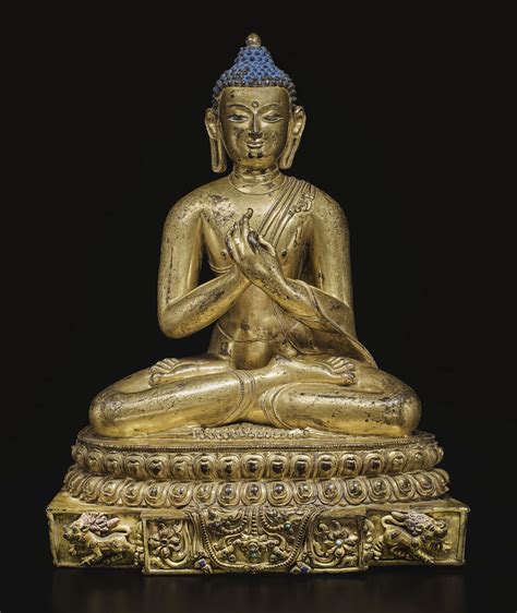 A Rare And Important Gilt Bronze Figure Of Buddha Shakyamuni Tibet