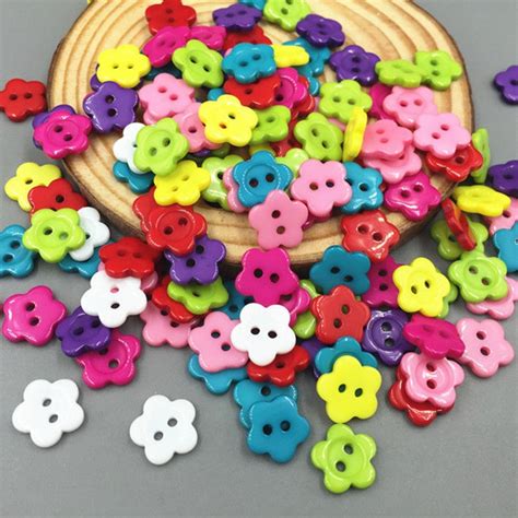 Botones De Resina De 200 Piezas Mini Flor De 2 Agujeros Para Costura O