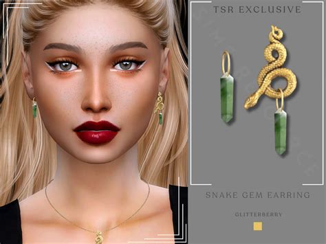 The Sims Resource Snake Gem Earrings