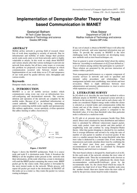 PDF Implementation Of Dempster Shafer Theory For Trust Based