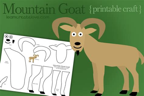 Printable Mountain Goat Mountain Goat Mountain Crafts My Fathers World