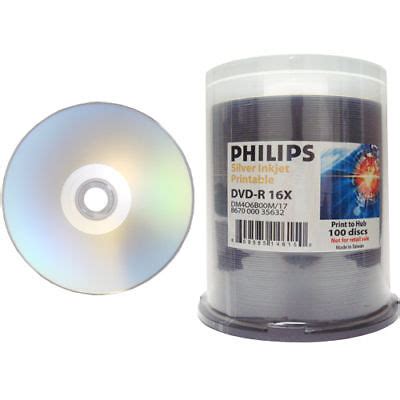 Pk Philips X Dvd R Silver Inkjet Hub Printable Blank Dvdr Dvd