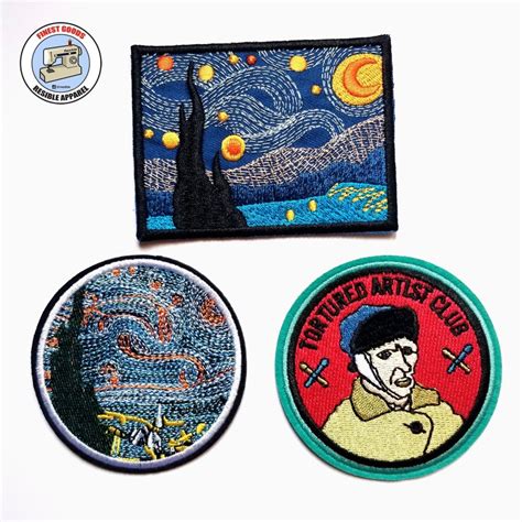 Jual Vincent Van Gogh Tortured Artist Starry Night Patch Set Emblem