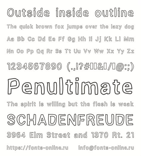 Outside Inside Outline Font