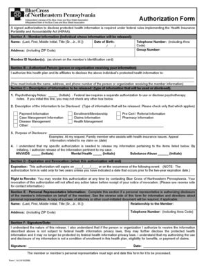 Fillable Online Departments Kings 1 1d Member Auth Form 101906a