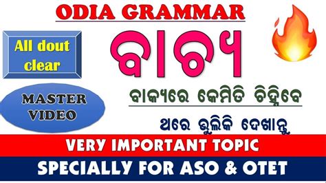 Odia Grammar Bachya Odia Grammar Voice Odia Grammar Aso OTET