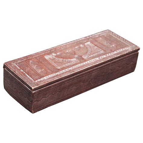 Tooled Brown Leather African Tuareg Box For Sale At 1stDibs